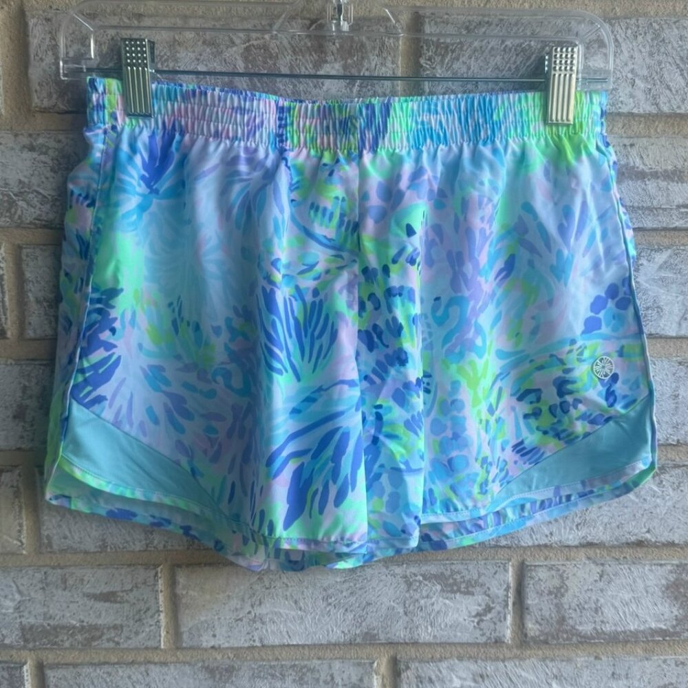 Lilly Pulitzer Ocean Trail Blue, Green & Lavender Athletic Shorts